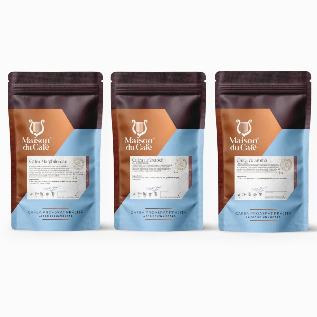 Cafea Marghiloman / 1001 de Nopti – Cafea Arabească cu Cardamom / Cafea cu aromă de vanilie (2 + 1 Gratis)