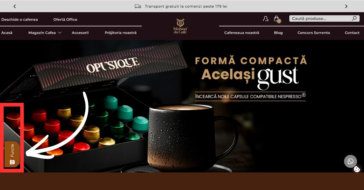 Launcher-ul de puncte pe site