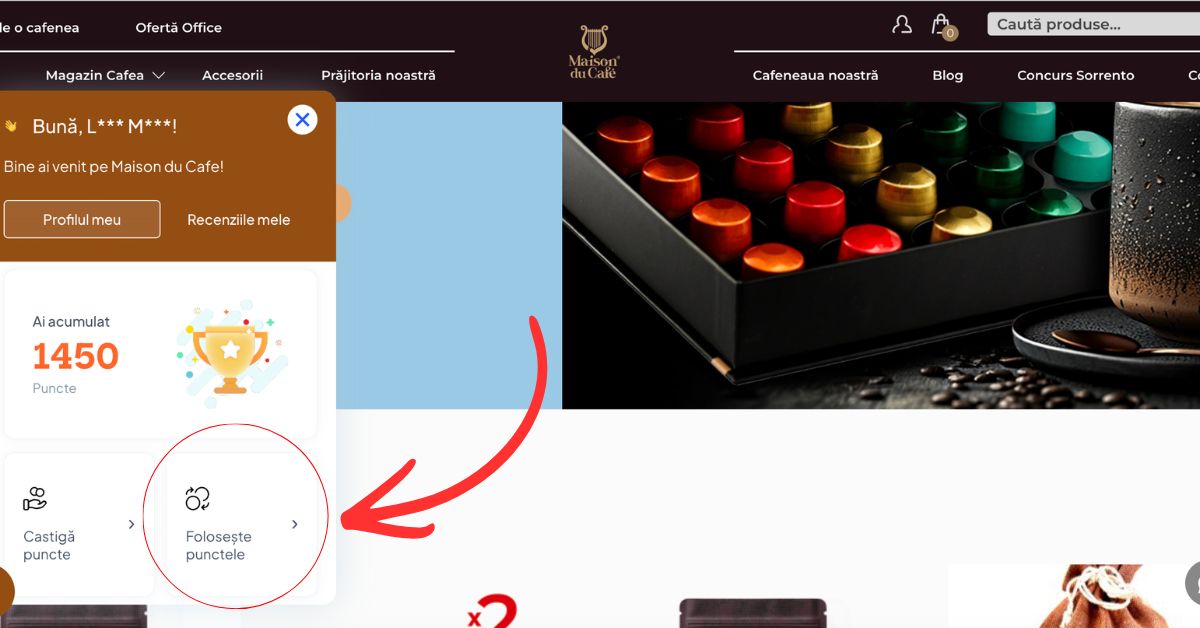 Generarea unui voucher din puncte
